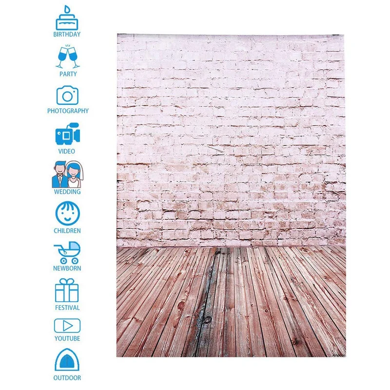 Fondale fotografico, 2 x 3 m / 6,6 * 9,8 piedi BDDFOTO bambini adulti studio completo corpo retrò mattone fotografia fondale tenda per decorazioni per feste