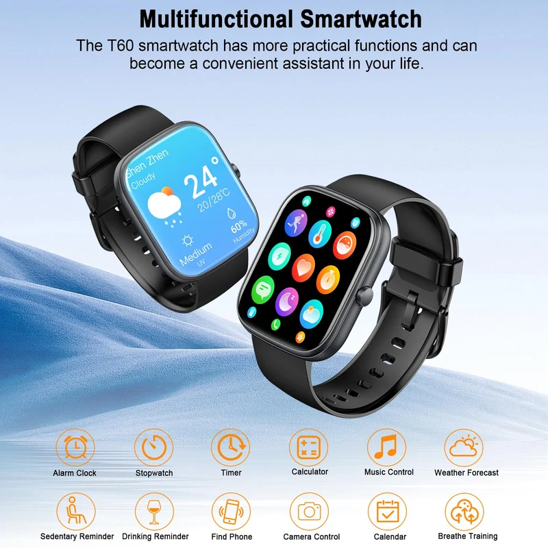 Smartwatch Uomo Donna, 1.91" Orologio Smartwatch con Effettua/Risposta Chiamate, 110+ Sportive Smart Watch, Contapassi, 24H Sonno/Cardiofrequenzimetro, Impermeabil IP68 Fitness Tracker per Android iOS
