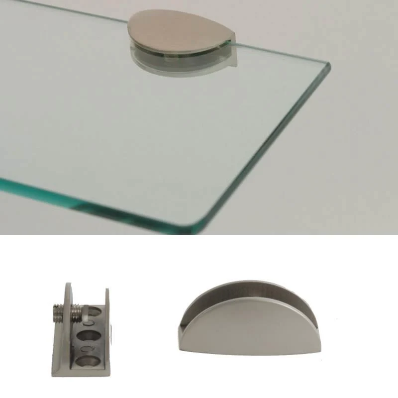 Reggimensola Supporti Per Mensole Vetro 9104 11 Mm Cromo Satinato Cm 2,5x5 Coppia