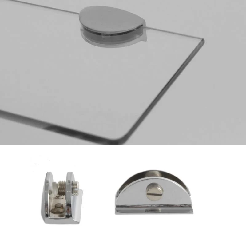 Reggimensola Supporti Per Mensole Vetro 9104 11 Mm Cromo Lucido Cm 2,5x5 Coppia