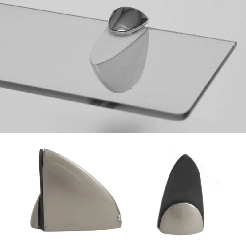 Reggimensola Supporti Per Mensole Vetro 9101 25 Mm Cromo Satinato Cm 7,1 Coppia