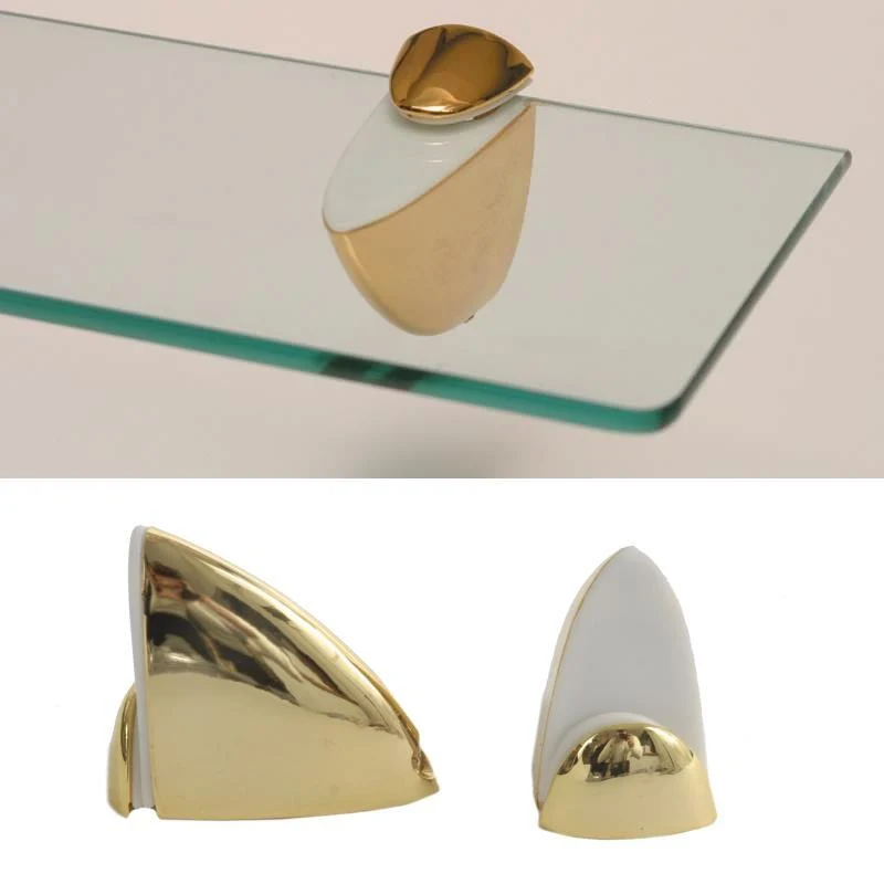 Reggimensola Supporti Per Mensole Vetro 9101 10 Mm Oro Cm 3,2 Coppia Pellicano
