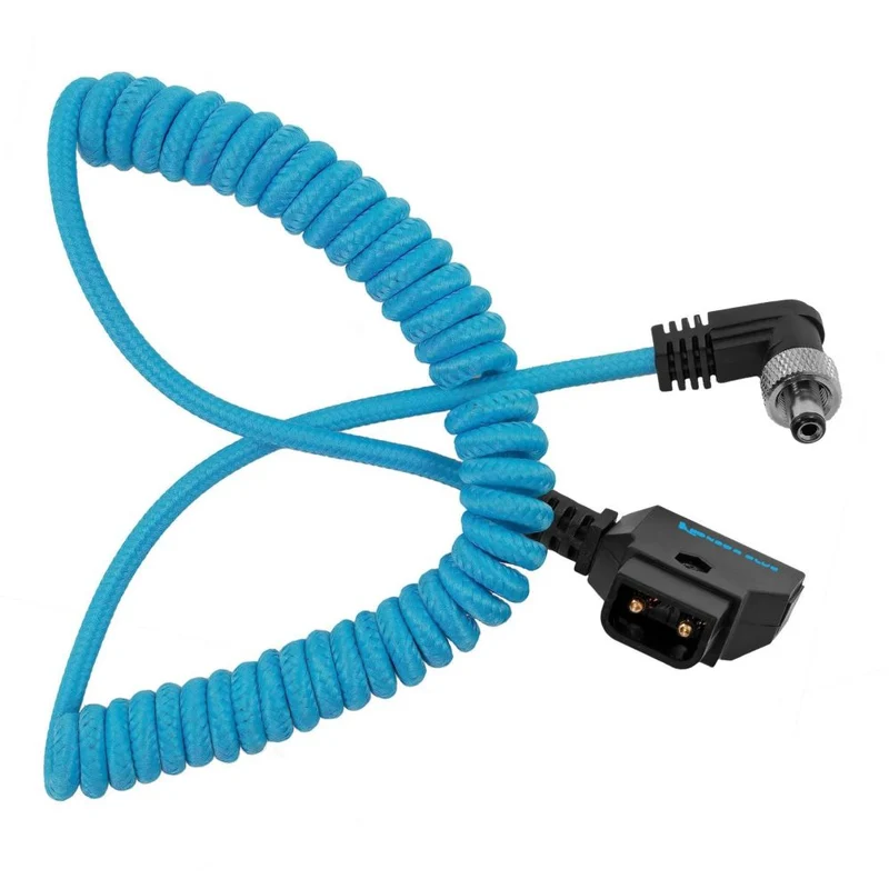 Kondor Blue D-Tap a spirale per bloccare il cavo CC ad angolo retto da 2,1mm (Atomos Ninja/Shogun)