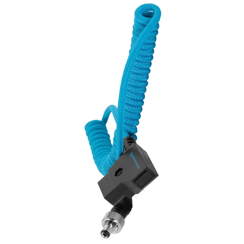 Kondor Blue D-Tap a spirale per bloccare il cavo CC ad angolo retto da 2,1mm (Atomos Ninja/Shogun)