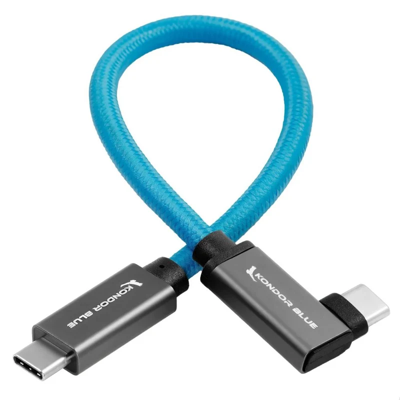Kondor Blue Cavo da USB C a USB C ad alta velocità per SSD Samsung T5 T7 - Angolo retto