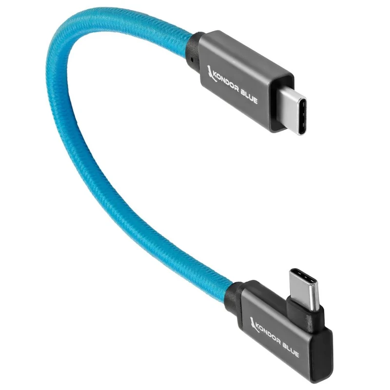 Kondor Blue Cavo da USB C a USB C ad alta velocità per SSD Samsung T5 T7 - Angolo retto