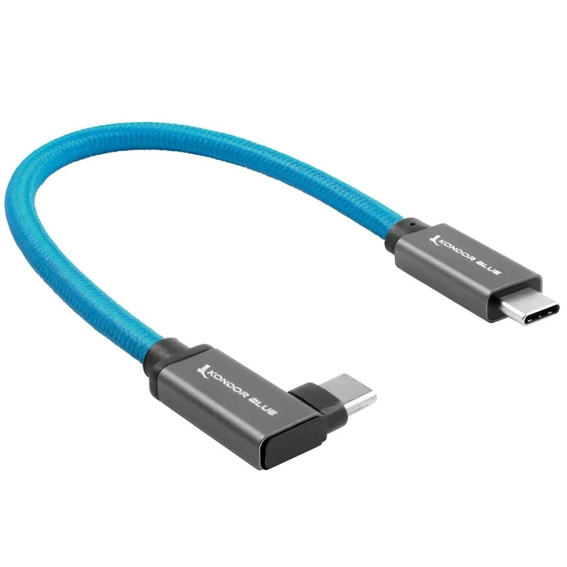 Kondor Blue Cavo da USB C a USB C ad alta velocità per SSD Samsung T5 T7 - Angolo retto
