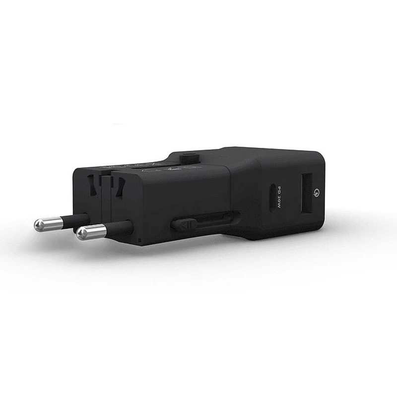 Rolling Square Adattatore da viaggio tascabile nero