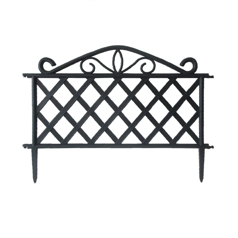 Steccato In Abs Recinto Aiuola In Plastica Recinzione 47x36x2 Cm Nero