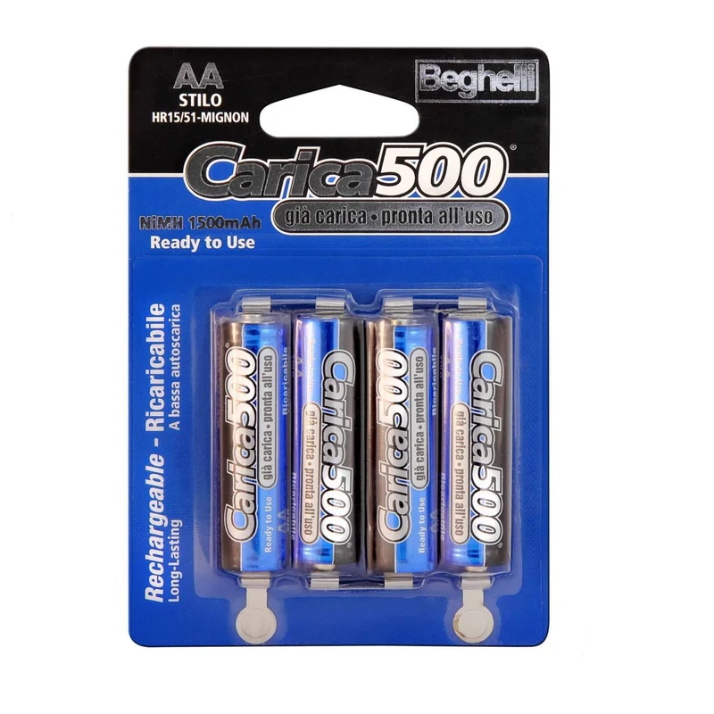 4 Stilo Beghelli Ricaricabile Aa Carica 500 1400 Mah Batterie Ricaricabili
