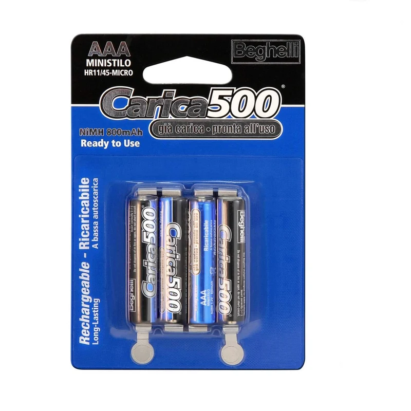 4 Ministilo Beghelli Ricaricabile Aaa 800 Mah 1,2v Carica 500 Anche Per Cordless