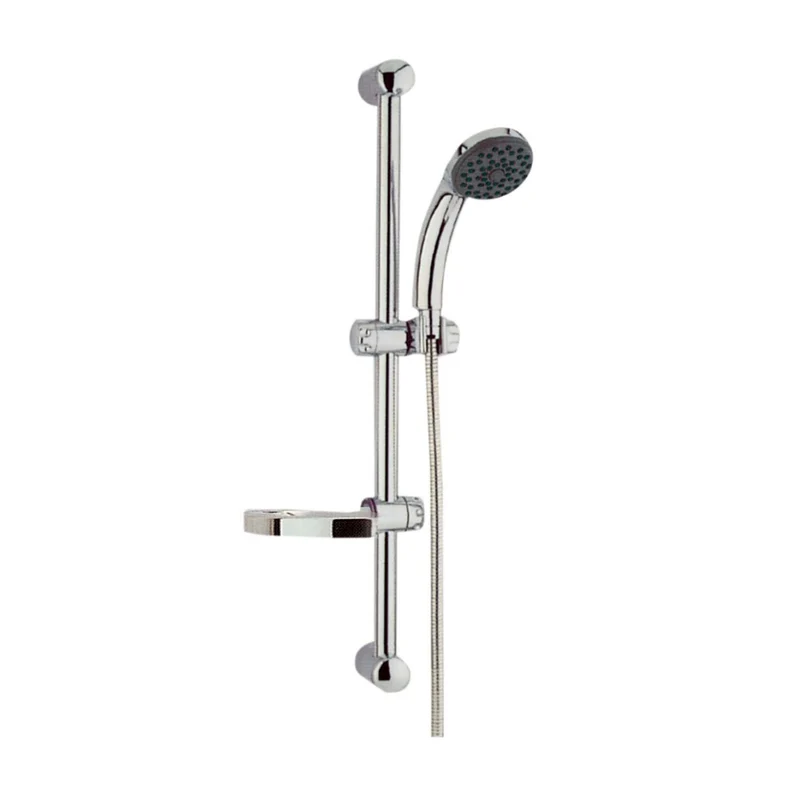 Saliscendi Doccia Cm 60 Doccetta Regolabile 3 Getti Portasapone Bagno Vasca