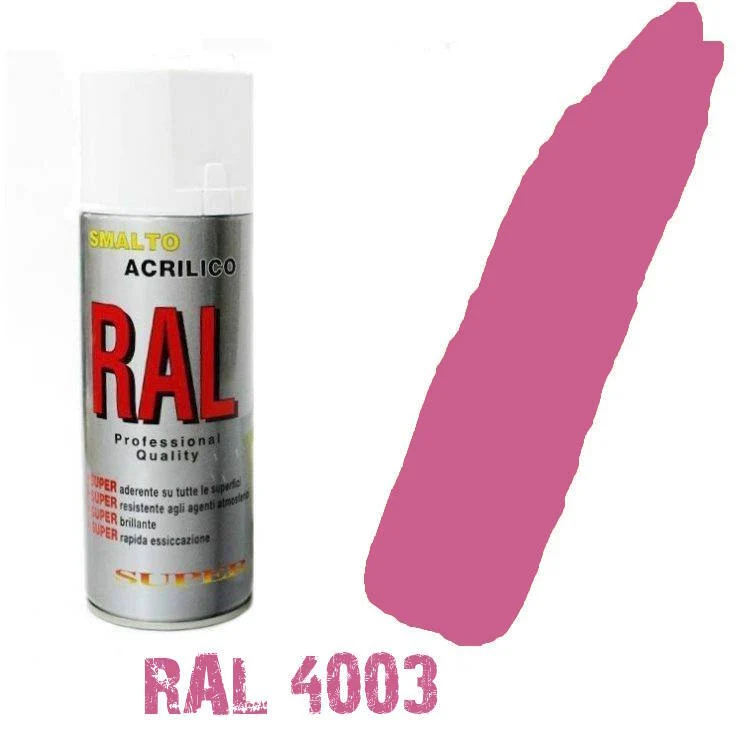 Bomboletta Spray Rosa Shocking Erika Ral 4003 Acrilico Vernice Brillante Lucido