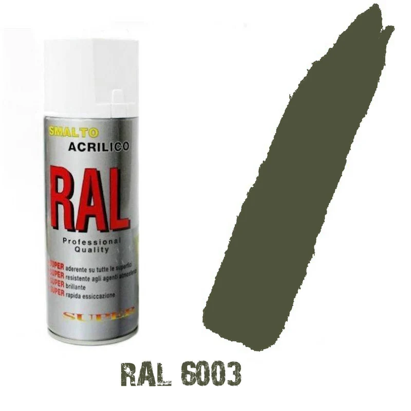 Bomboletta Spray Verde Oliva Ral 6003 Acrilico Vernice Brillante LUCIDO Graffiti