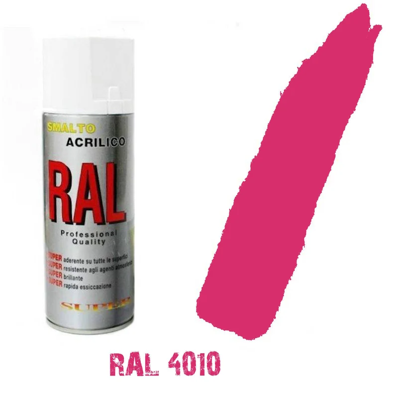 Bomboletta Spray Magenta Rosa Fucsia Ral 4010 Acrilico Vernice Brillante Lucido