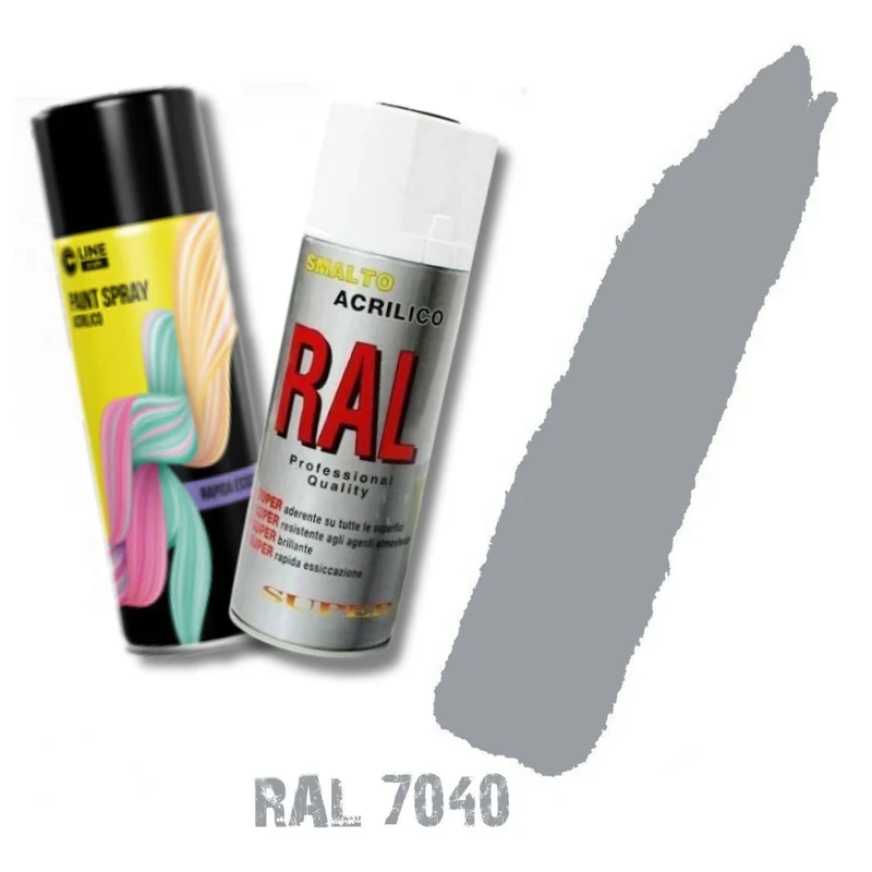 Bomboletta Spray Grigio Agata Ral 7040 Acrilico Vernice Brillante Lucido Rapida Essicazione