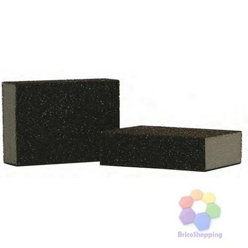 2 PZ SPUGNA ABRASIVA SPUGNETTA GRANA FINE MEDIA GROSSA PER LEGNO FERRO CUCINA