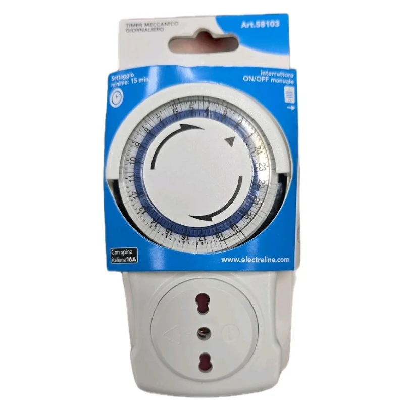 Timer temporizzatore meccanico automatico. 96 programmi giornalieri.