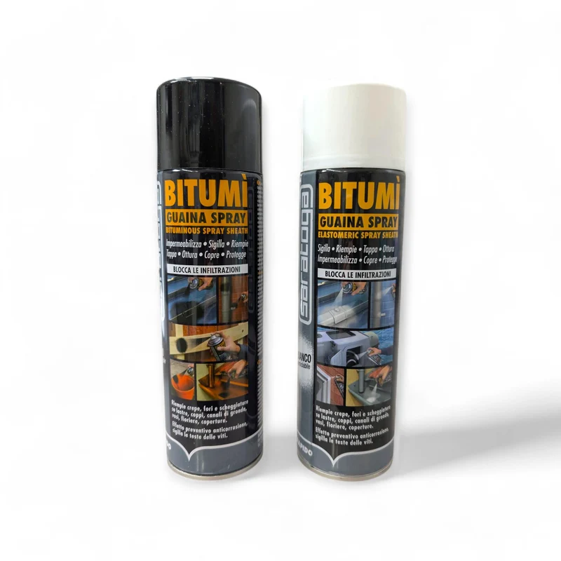 SARATOGA Bitumì Guaina Bituminosa Bitume A Spray Impermeabilizza E Sigilla Ripara Bitumi (Disponibile Sia Bianco che Nero)