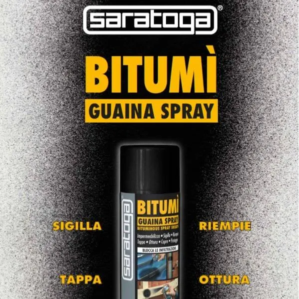 SARATOGA Bitumì Guaina Bituminosa Bitume A Spray Impermeabilizza E Sigilla Ripara Bitumi (Disponibile Sia Bianco che Nero)