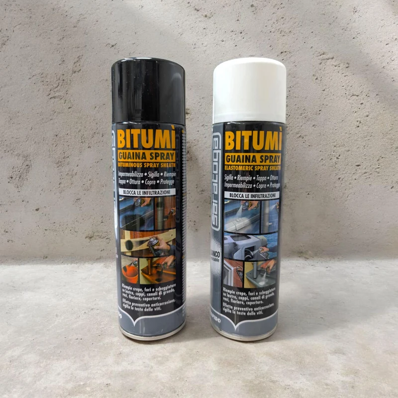 SARATOGA Bitumì Guaina Bituminosa Bitume A Spray Impermeabilizza E Sigilla Ripara Bitumi (Disponibile Sia Bianco che Nero)