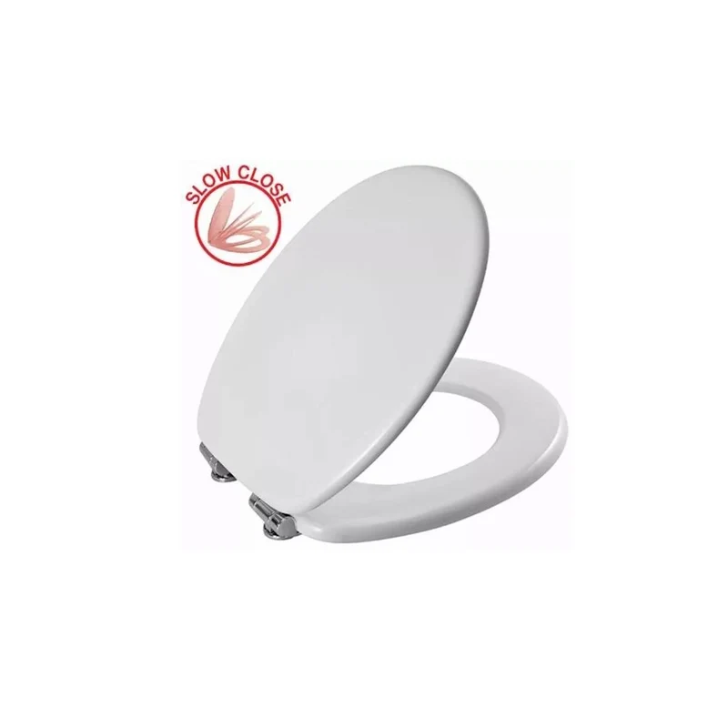 Copriwater Copri Vaso Bagno Universale Soft Close Rallenty Ammortizzato Bianco MDF