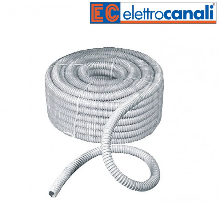 Guaina Spiralata Flessibile Elettrocanali in PVC Grigia Matassa 30m – Varie Misure