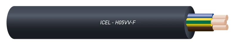 Cavo Icel H05VV-F 3x0.50 Multipolare Flessibile in PVC Bianco/Nero – Vendita al Metro