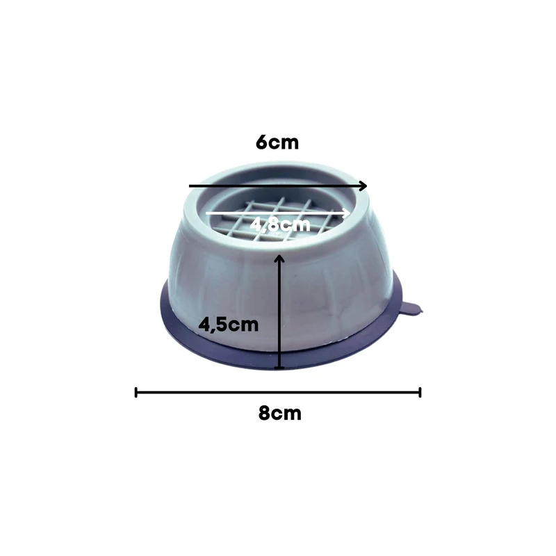 8 Pcs Piedini Antivibrazione Lavatrice Supporto Universale Contro le Vibrazioni Piedini di Gomma Antivibranti e Antiscivolo per Mobili ed Elettrodomestici