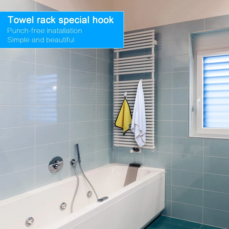8 Pezzi Ganci per Termoarredo Bagno, Ganci Termoarredo Bagno, Appendi Accappatoio Bagno, Salvaspazio, Gancio Termoarredo Bagno Robusti per Accappatoio, Vestiti e Asciugamani