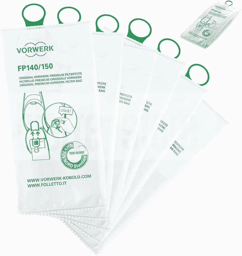 41432 SACCHETTI PER ASPIRAPOLVERE VORWERK FOLLETTO VK140 VK150 ORIGINALI