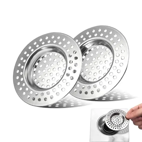 2 Pcs Filtro Lavello Cucina, Protezione per lo Scarico in Acciaio Inox, Filtro da Scarico per Lavandino, Lavandino Filtro, per Doccia e Scarico o Lavelli da Cucina