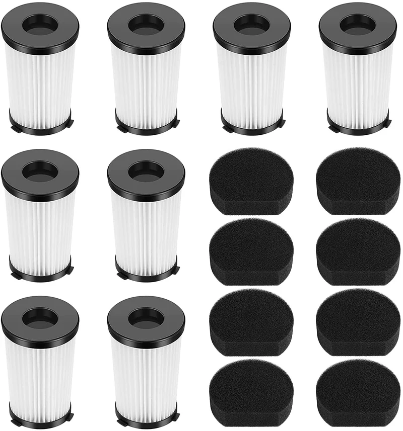 16 Pezzi Filtro di ricambio compatibile con gli aspirapolvere Ariete Handyforce 2761 e 2759, 8 filtri + 8 filtri in schiuma