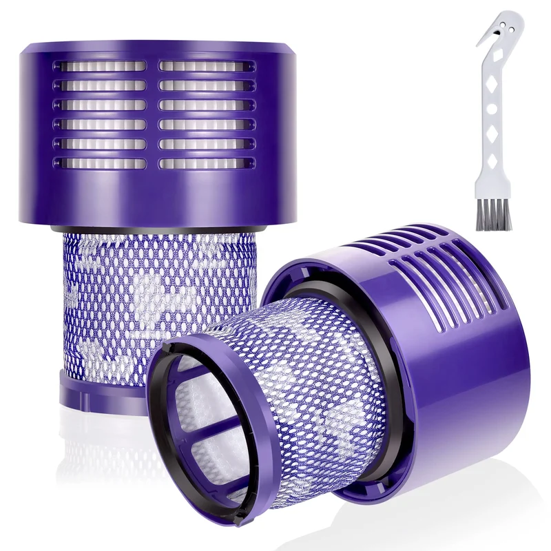 2 Pezzi Filtri di Ricambio per Dyson V10 SV12 Cyclone Animal Absolute Aspirapolvere, Lavabile Motorhead con Spazzola di Pulizia Sostituire # DY-969082-01