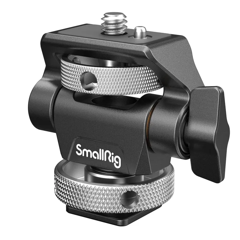 (Aggiornato) SMALLRIG Cold Shoe Supporto per Monitor Supporto per Monitor Regolabile Girevole e Inclinabile con Perni di Posizionamento Rimbalzanti per Monitor da 5" e 7" - 2905B