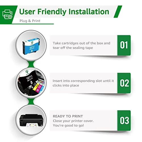 GREENSKY T0715 Multipack Cartucce D'Inchiostro Compatibili per Epson T0715 Multipack T0711 T0712 T0713 T0714 Sostituzione per Epson SX110 SX218 SX210 SX200 SX215 SX400 DX4400 DX8400 BX300F(15 Pack)