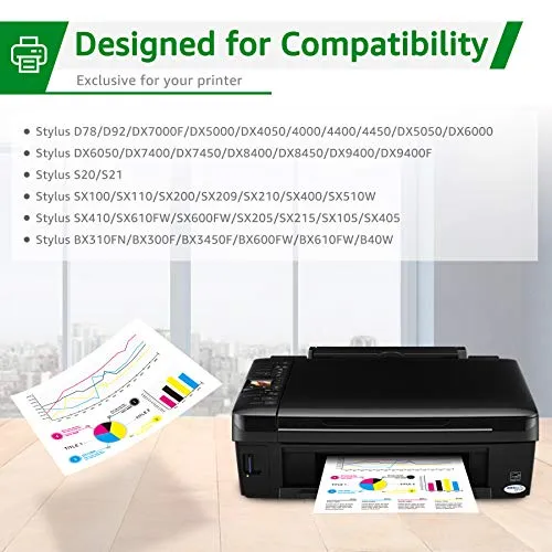GREENSKY T0715 Multipack Cartucce D'Inchiostro Compatibili per Epson T0715 Multipack T0711 T0712 T0713 T0714 Sostituzione per Epson SX110 SX218 SX210 SX200 SX215 SX400 DX4400 DX8400 BX300F(15 Pack)