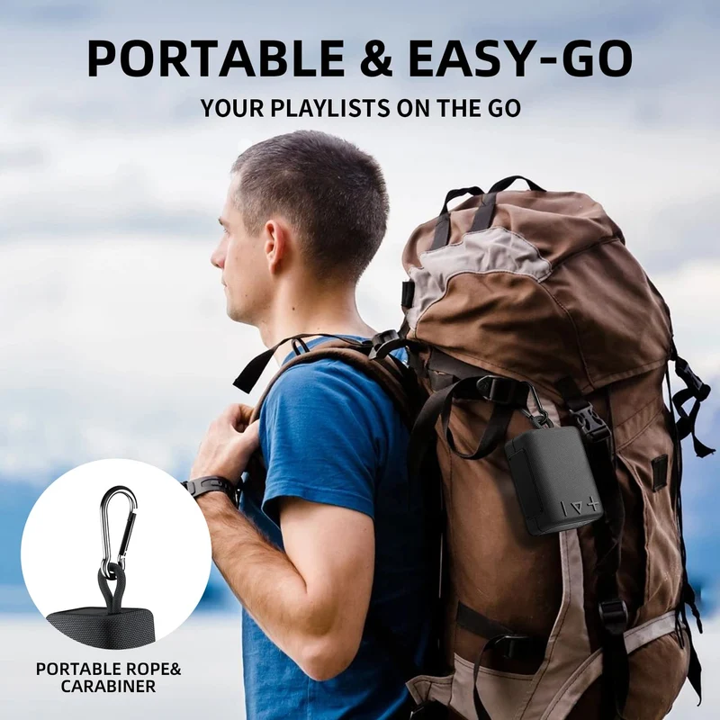ROYQUEEN Cassa Bluetooth Portatile Potente IP66 Impermeabile Altoparlante Bluetooth, 20H di Autonomia, Micro SD, TWS per casa e all'aperto, viaggi (nero)