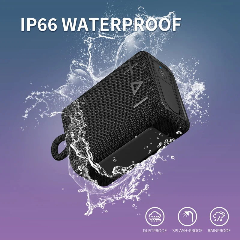 ROYQUEEN Cassa Bluetooth Portatile Potente IP66 Impermeabile Altoparlante Bluetooth, 20H di Autonomia, Micro SD, TWS per casa e all'aperto, viaggi (nero)