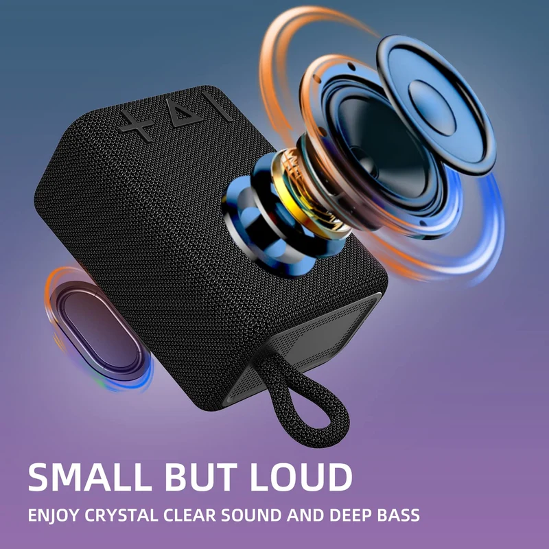 ROYQUEEN Cassa Bluetooth Portatile Potente IP66 Impermeabile Altoparlante Bluetooth, 20H di Autonomia, Micro SD, TWS per casa e all'aperto, viaggi (nero)