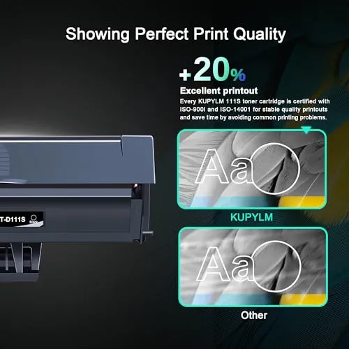 KUPYLM MLT-D111S D111L compatibili per Samsung MLT-D111 D111S MLT-D111L per toner 111S Xpress M2026W M2026 M2070FW M2070 M2070W M2070F M2020 M2020W M2021 M2021W M2022 M2022W M2071 M2071W (Nero, 2Pack)