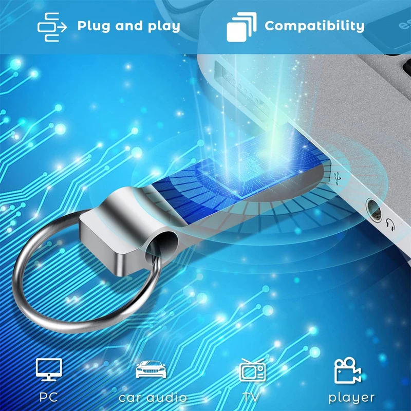 Chiavetta USB 256GB - camcise Impermeabile Pendrive USB 3.0 Metallo Pen Drive Plug-and-Play Pennetta USB per Computer, Tablet, con Portachiavi Portatile (256gb)