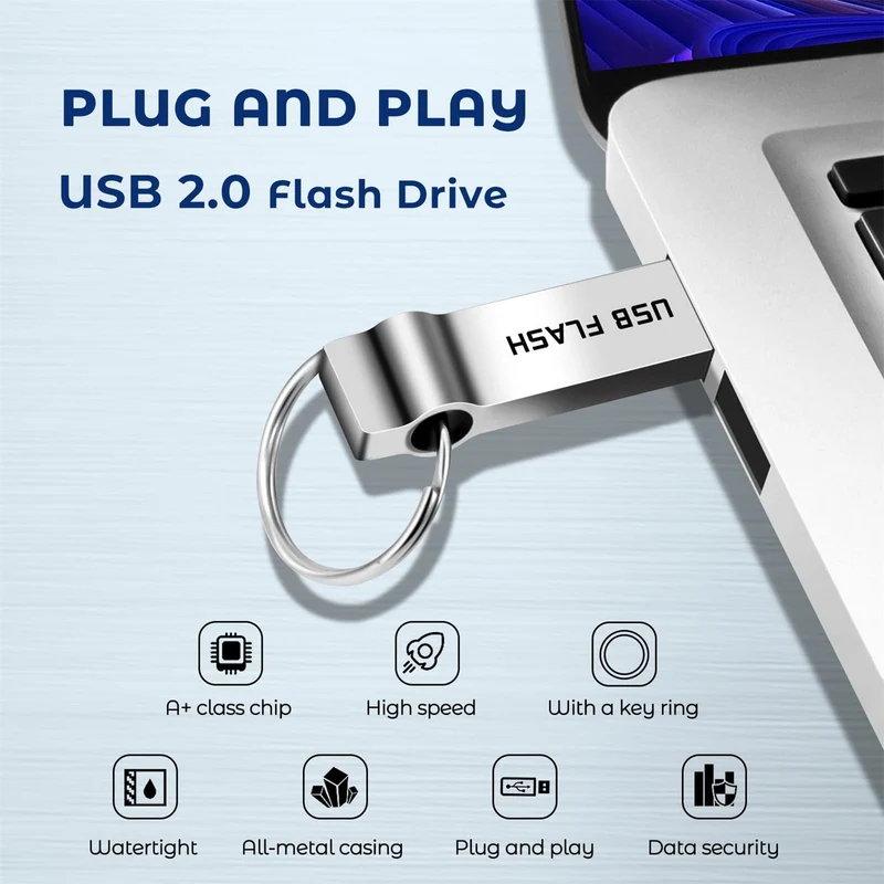 Chiavetta USB 256GB - camcise Impermeabile Pendrive USB 3.0 Metallo Pen Drive Plug-and-Play Pennetta USB per Computer, Tablet, con Portachiavi Portatile (256gb)