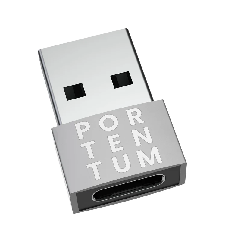 PORTENTUM adattatore USB c USB a - USB C Femmina a USB Maschio, Velocità 2.0, 480 MB, corpo premium in zinco ad alta resistenza al calore - adattatore USB a Tipo C di soli 4 grammi