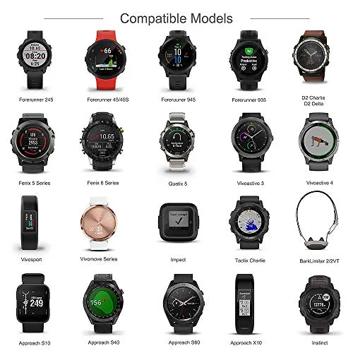 TUSITA Caricatore Compatibile con Fenix 7 7S 7X 6 6S 6X Pro 5 5S 5X Plus,Epix 2,Forerunner 745 935 945 45 45S 245,Approach S10 S40 S60,Vivoactive 3 4 4S,Vivomove 3 3S Sport,Instinct,Venu 2 Plus 2S Sq