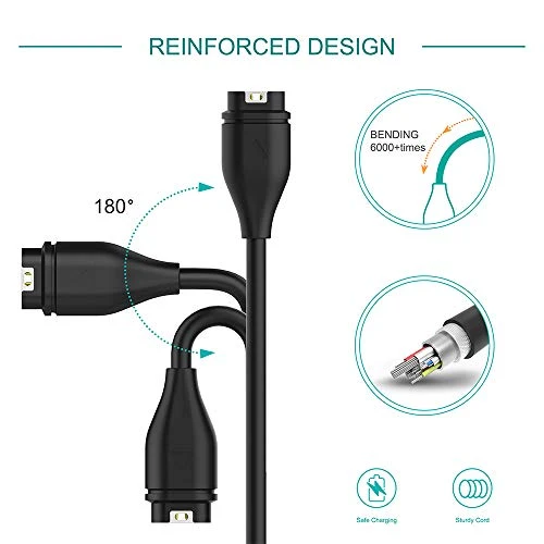 TUSITA Caricatore Compatibile con Fenix 7 7S 7X 6 6S 6X Pro 5 5S 5X Plus,Epix 2,Forerunner 745 935 945 45 45S 245,Approach S10 S40 S60,Vivoactive 3 4 4S,Vivomove 3 3S Sport,Instinct,Venu 2 Plus 2S Sq