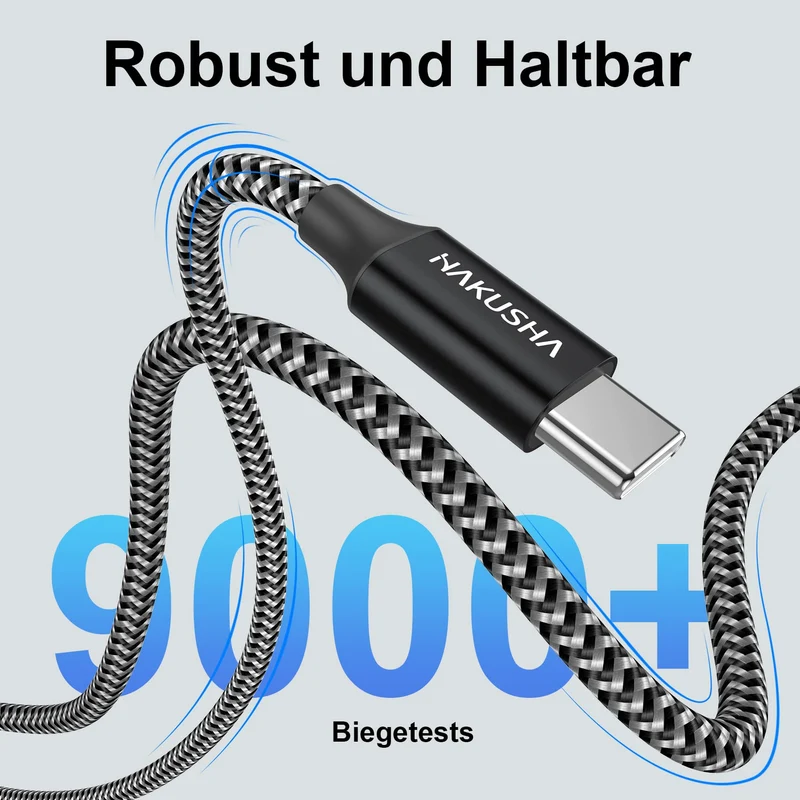 HAKUSHA Cavo USB C, [1M] Cavo USB Tipo C Nylon Ricarica Rapida per Android Samsung Galaxy S21 Ultra,Note 20,Z Fold 3,Huawei P50,Mate 40,MateBook,Xiaomi Mi 11 Lite,OnePlus 9,Google Pixel 5,Realme