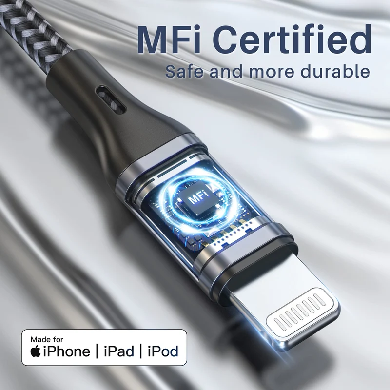 RAVIAD Cavo iPhone, [Certificato MFi] 1.2M Caricabatterie iPhone Carica Rapida Nylon Cavo iPhone per iPhone 14/13/12/11/Pro/Pro Max/X/XS/XS Max/XR/8/8 Plus/7/7 Plus/6s/6s Plus/6/6 Plus/5/5c/5s