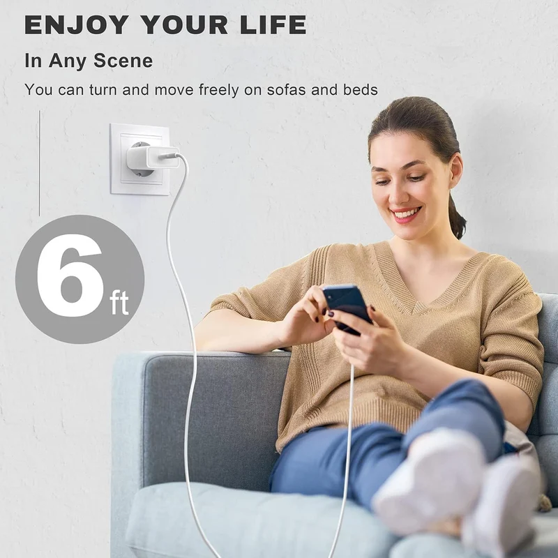 Caricatore for iPhone, 25W Caricabatterie Rapido con 2M Cavo for iPhone 14 13 12 11 Pro Max Plus XS XR SE iPad Fast Charger Caricabatteria USB C Spina Alimentatore Presa Carica Muro Ricarica Emberify