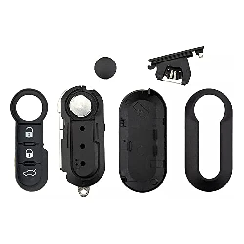 Custodia Guscio Portachiavi Cover per Chiavi Auto con 3 Tasti Compatibile con i modelli di Macchina Fiat Grande Punto, Evo, Panda, Bravo, Stilo, 500 L e Lancia Y, Delta Musa